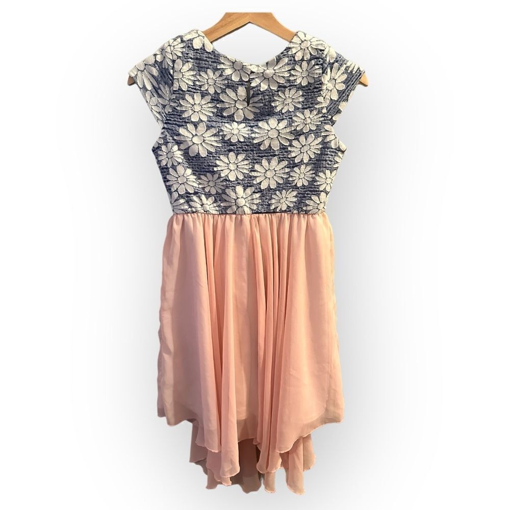 Emily West Girls Floral Pink High Low Hem Dress Size 14